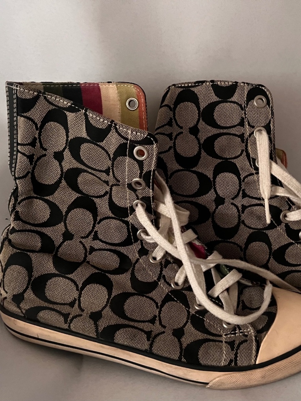 Coach logo high tops sneakers size 7.5
